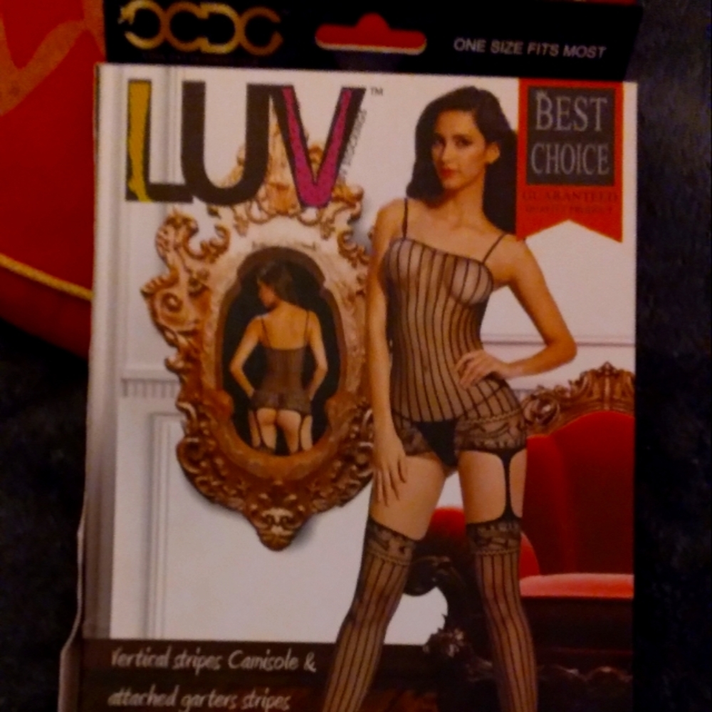 NEW..."LUV" EXOTIC..BLACK OPEN-WEAVE BODYSTOCKING..U.S.A.